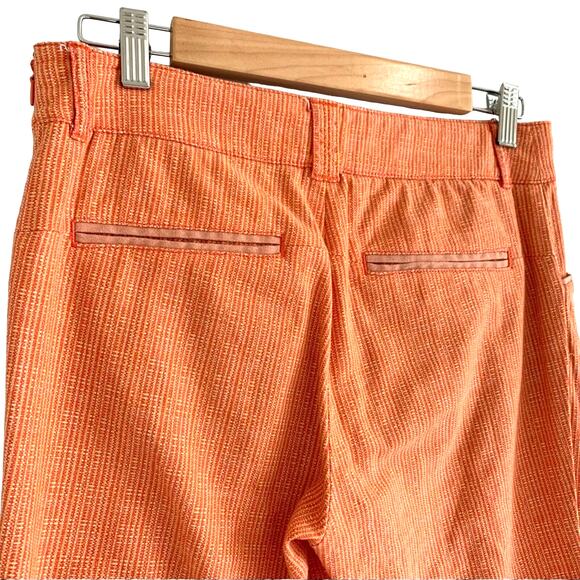 Cartonnier Anthropologie Charlie Textured Micro Striped Cotton Trouser Orange 4 - Picture 4 of 9